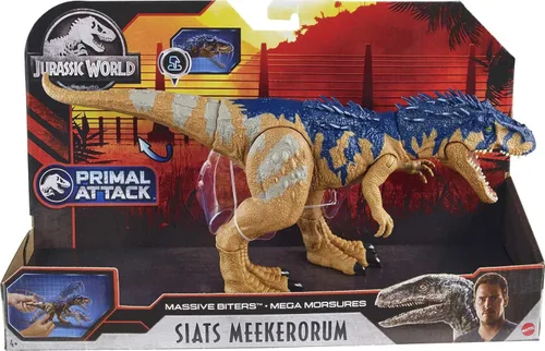 Miniatura 6 de Mattel Jurassic World Massive Biters - Figura de acción de dinosaurio, juguete de dinosaurio grande Albertosaurus con golpe activado por la cola
