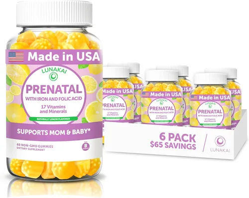 Miniatura 12 de Gomitas prenatales de vitaminas para mujeres con hierro y ácido fólico, masticables y sin OMG, vitaminas prenatales multivitamínicas sin gelatina