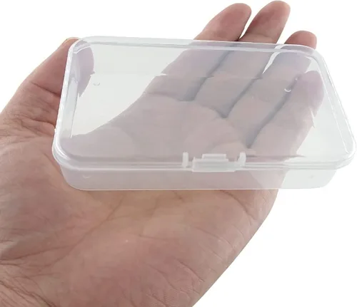 Miniatura 3 de MFDSJ 6 piezas de recipientes de almacenamiento de plástico mini con tapa, caja rectangular transparente de 4.5x3.4 pulgadas para recoger objetos