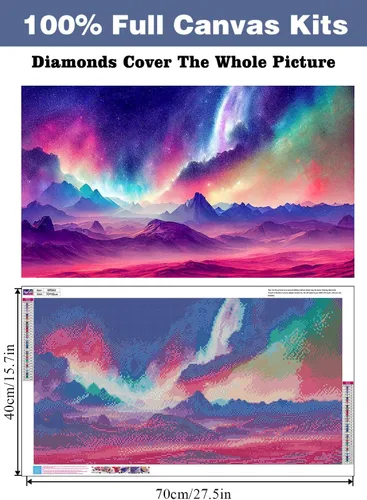 Miniatura 2 de ijbnhd Aurora - Pintura de diamantes grandes, kits de arte de diamantes grandes para adultos, pintura de diamante grande redondo de taladro