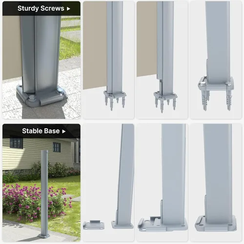 Miniatura 8 de PATISOL Toldo lateral retráctil de aluminio de 138" x 71" para patio al aire libre divisor de privacidad plegable, resistente al agua y a los rayos