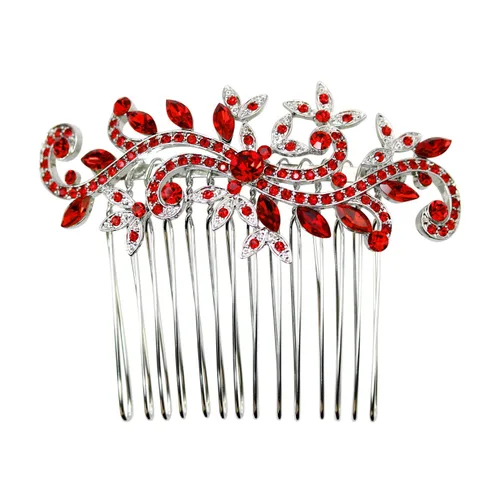 Miniatura 16 de Faship Precioso peine de pelo floral con diamantes de imitación AB
