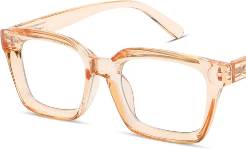 Miniatura 12 de IBOANN Gafas de luz azul de gran tamaño para mujer, gafas de moda funky con aspecto preppy, reducen la fatiga de la pantalla, gafas de computadora