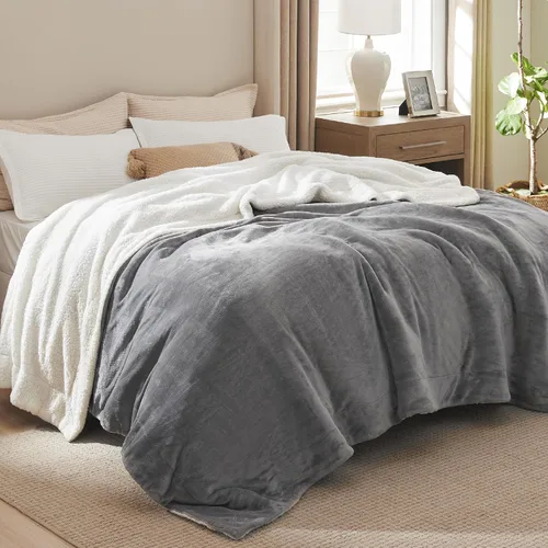 Miniatura 3 de Bedsure GentleSoft - Manta de forro polar Sherpa tamaño King para cama, manta gruesa y cálida para mujeres y hombres, manta de felpa suave y mullida