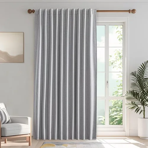 Miniatura 73 de IGEMAEVE Cortinas 100% opacas de 108 pulgadas de largo para dormitorio, juego de 2 paneles de cortinas opacas con bolsillo para barra y pestaña