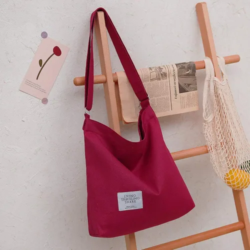 Miniatura 167 de Covelin - Bolsa de hombro informal de lona para mujer, estilo bohemio y retro, bolsa de mano, bolso cruzado, tamaño grande