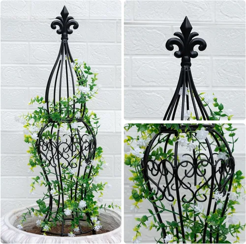 Miniatura 3 de Obelisk - Enrejado de metal para plantas trepadoras, estructura de hierro duradera de 29.5 x 6.3 pulgadas, fácil montaje, perfecto para enredaderas