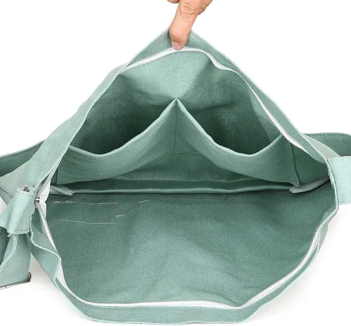 Miniatura 129 de Covelin - Bolsa de hombro informal de lona para mujer, estilo bohemio y retro, bolsa de mano, bolso cruzado, tamaño grande