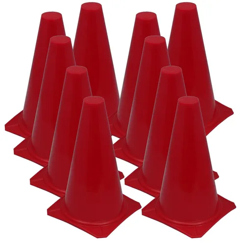 Miniatura 5 de BlueDot Trading Mini conos de tráfico de plástico rojos de 4 pulgadas Juego de 10 para entrenamiento de agilidad, carreras a control remoto
