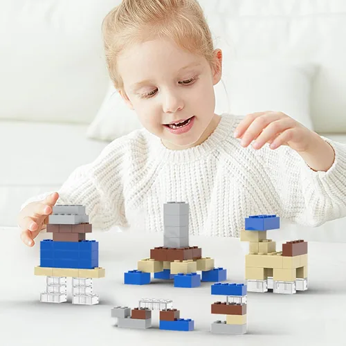 Miniatura 6 de 300 piezas de bloques de construcción clásicos, bloques a granel amarillo albaricoque, compatibles con las principales marcas de piezas y partes