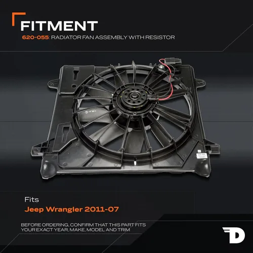 Miniatura 2 de Dorman Conjunto de ventilador de refrigeración del motor 620-055 compatible con modelos seleccionados de Jeep