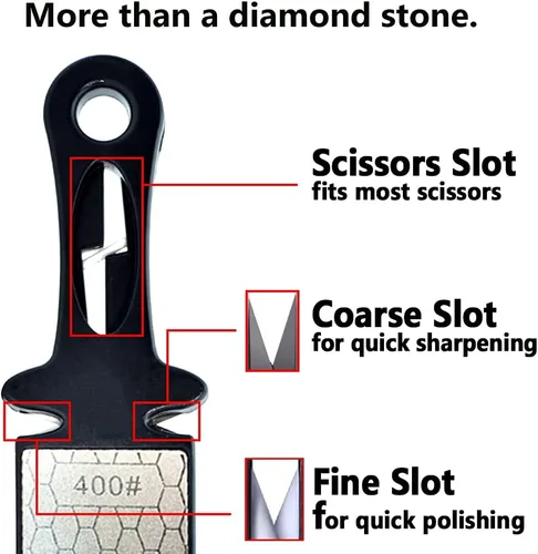 Miniatura 3 de Afilador de cuchillos y tijeras de diamante 5 en 1, afilador de cuchillos de cerámica, barra de afilado de cuchillos de doble cara 400/1000 grano