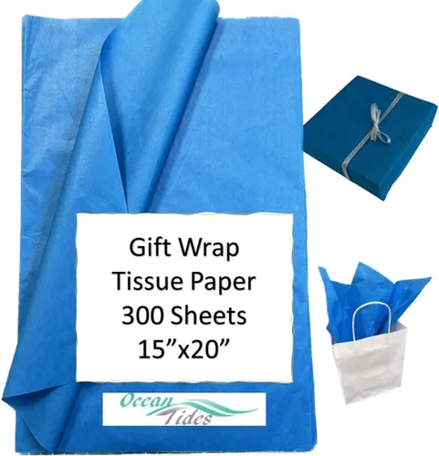 Miniatura 31 de Ocean Tides 300 hojas (14 x 20 pulgadas) de papel de regalo de Navidad, papel de seda de regalo a granel para manualidades, cumpleaños y días