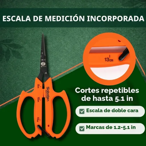 Miniatura 6 de Saboten Tijeras de cosecha japonesas, sin muelles, hoja angular de punta fina, acero recubierto de flúor, agarre antideslizante, cierre