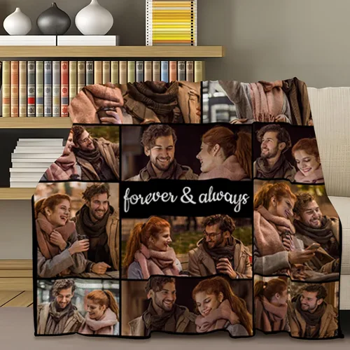 Miniatura 4 de Regalos personalizados para el día de San Valentín para novia, cobijas personalizadas para novio y novia con texto de fotos, regalos personalizados