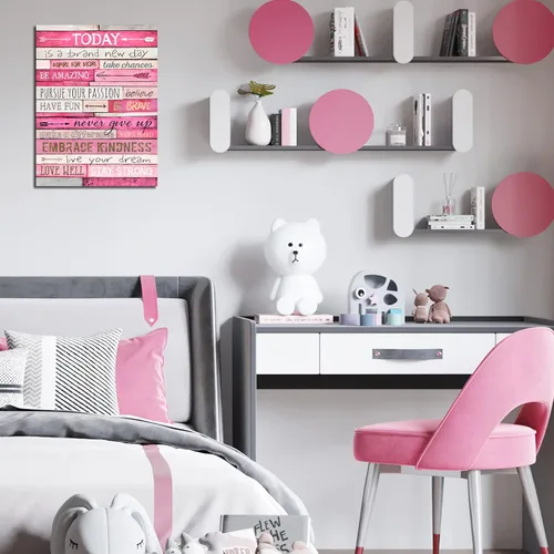 Miniatura 2 de Decoración de oficina con citas inspiradoras, arte de pared motivacional azul, lienzo enmarcado, tamaño 12 x 16 pulgadas