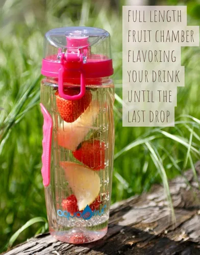 Miniatura 6 de AquaFrut - Botella de agua con infusor de frutas de 32 onzas, sin BPA, botella deportiva de infusión de frutas, tapa abatible con boquilla