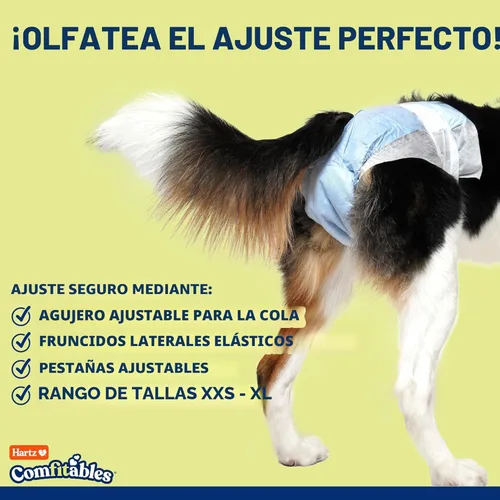 Miniatura 5 de Hartz Pañales desechables para perros, talla M, 32 unidades, ajuste cómodo y seguro, fácil de poner Value Pack