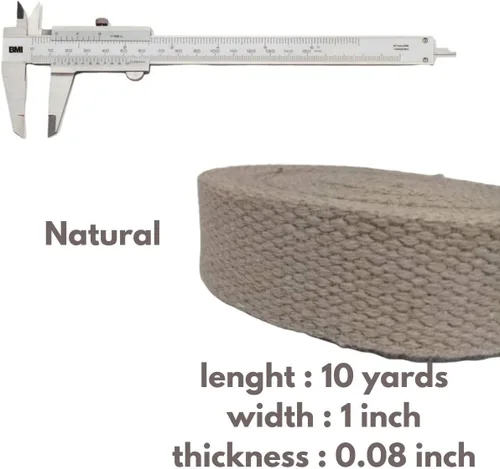 Miniatura 3 de Correa de nailon de algodón pesado de 1 pulgada - Correas para manualidades y artes (Natural, 9 m), MATADOR USEFUL GOODS
