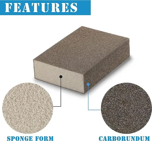 Miniatura 6 de Auniwaig Bloque de esponja de lijado, esponja de papel de lija de grano 400-600, ladrillo de arena disponible en húmedo y seco, lavable