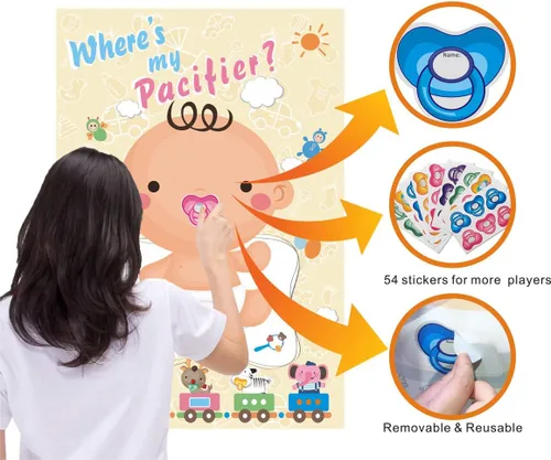 Miniatura 3 de Juego pon el chupón en el bebé - Juego de fiesta para baby shower - Juego pon el chupón en el bebé