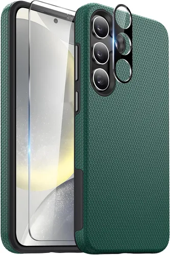 Miniatura 12 de Diaclara Funda diseñada para Samsung Galaxy S24 de 6.2 pulgadas, protector de pantalla de vidrio templado + protector de cámara a prueba de golpes