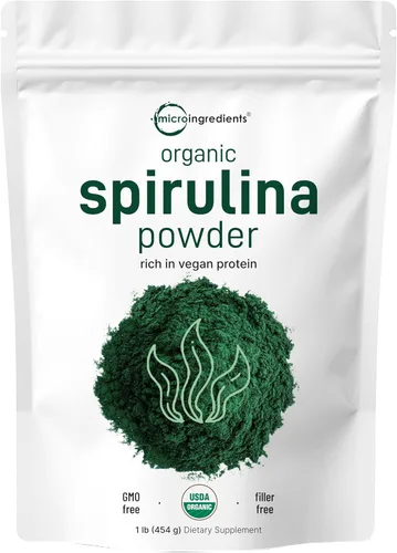 Espirulina orgánica en polvo Micro Ingredients, el mejor superalimento rico en vitaminas y minerales, certificación USDA, 1