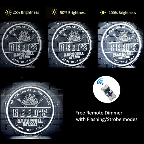 Miniatura 6 de Letreros de neón personalizados para bar y parrilla, letrero LED con nombre personalizado, para el hogar, bar, parrilla, barbacoa, para patio
