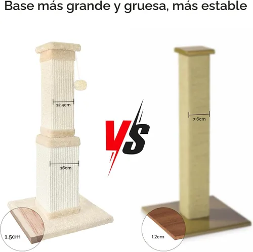 Miniatura 5 de Poste rascador para gatos grandes, rascador de gatos para gatos de interior y adultos, poste rascador de sisal resistente para proteger muebles, 32