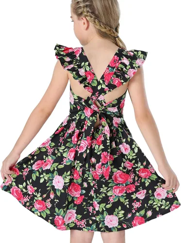 Miniatura 260 de Vestido de verano para niña, de algodón, con diseño floral