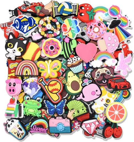Gibleitz 30, 50, 70, 100, 150, 200dijes para zapatos al azar, bonitos diseños diferentes, unisex, para adultos, fiestas, regalos de cumpleaños