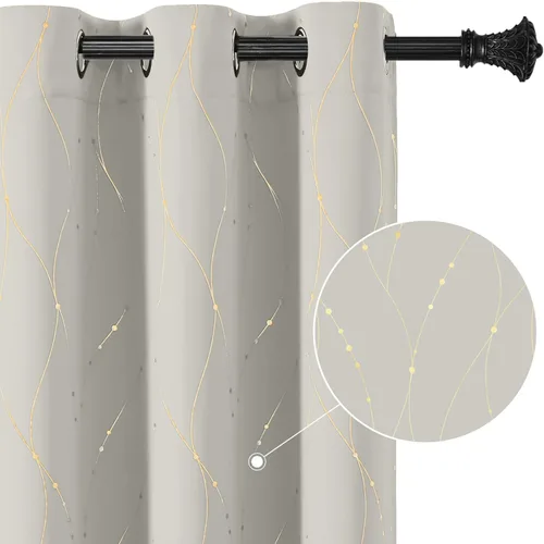 Miniatura 59 de BUHUA - Paneles de cortinas opacas para sala de estar, cortinas grises con aislamiento térmico, cortinas de ventana para dormitorio - 72 pulgadas