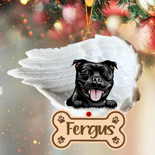Miniatura 60 de Adorno de perro afgano de 1 ángel, adorno acrílico 2D personalizado conmemorativo para perros, regalo por pérdida de mascotas, regalo