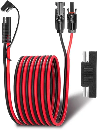 Miniatura 8 de Ansoufien Conectores de panel solar a adaptador SAE, cable de extensión de panel solar de 5 pies, cable de 10 AWG con adaptador de polaridad SAE