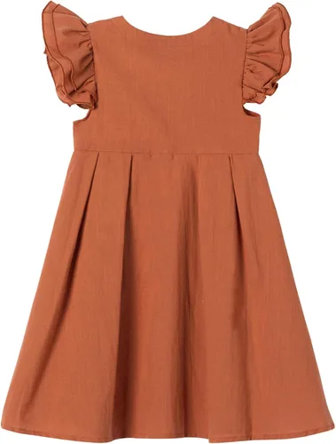 Miniatura 2 de Niyage Vestido sin mangas para niños pequeños, vestidos de fiesta casuales para niñas, de algodón, con lazo y lazo, vestido bohemio casual