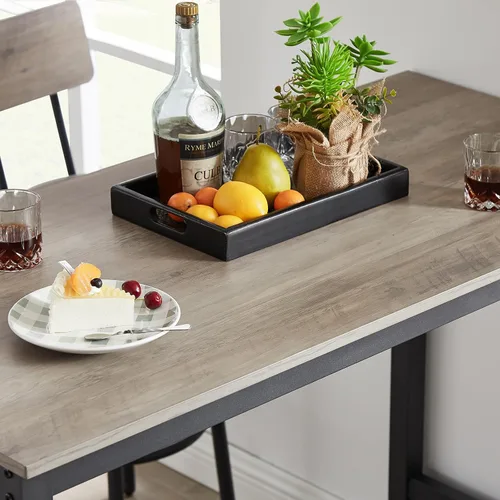 Miniatura 5 de Juego de 4 sillas de mesa de cocina, juego de mesa de comedor para 4 con taburetes de poliuretano, juego de comedor para 4, juego de cena de 5