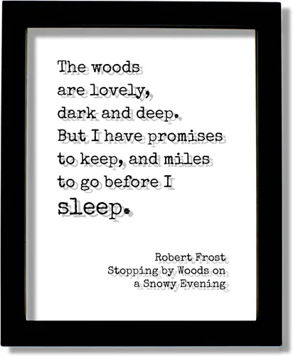 Robert Frost - Cita flotante - El bosque es encantador, oscuro y profundo Pero tengo promesas que mantener y millas por recorrer antes de dormir