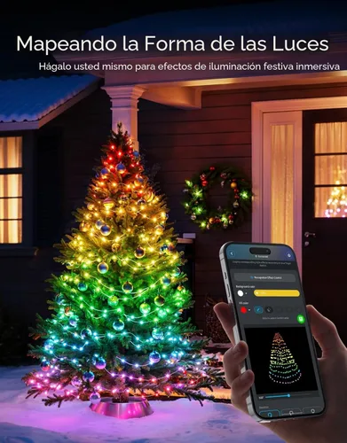 Miniatura 5 de Luces Navideñas Govee Christmas Lights 2, Luces de Cadena Navideñas RGBWIC de 99 Pies con 300 LEDs con Función de Mapeo de Formas, Decoración LED