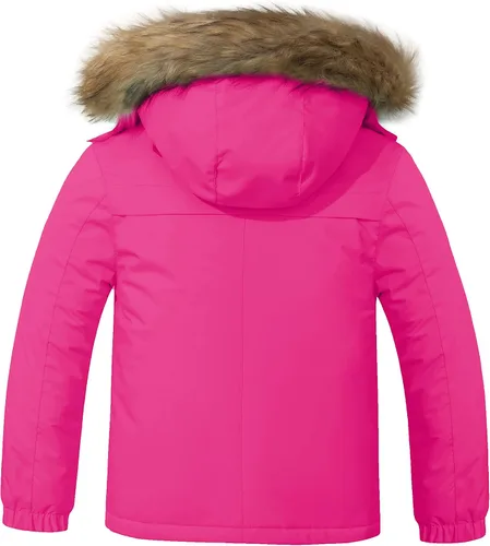 Miniatura 2 de ZSHOW Chaqueta de esquí impermeable para niñas, abrigo de invierno con forro polar cálido acolchado grueso