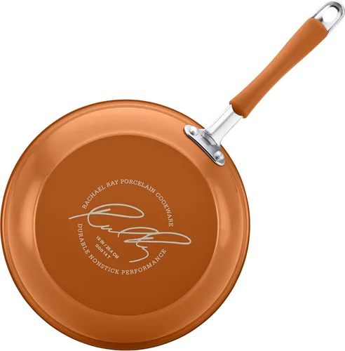 Miniatura 10 de Rachael Ray Cucina - Juego de ollas y sartenes antiadherentes, 12 piezas, color naranja calabaza Naranja (Pumpkin Orange)