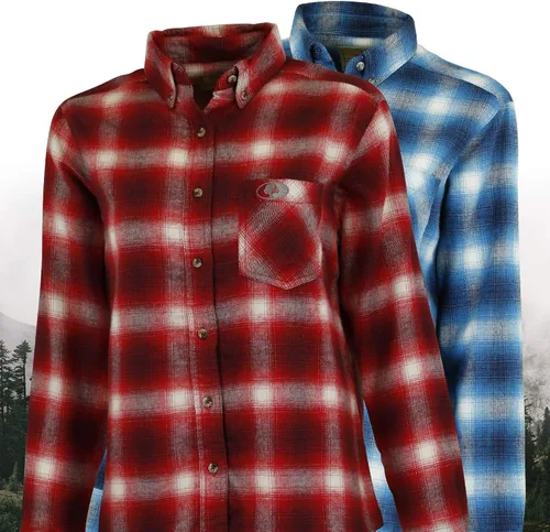 Miniatura 4 de Mossy Oak - Camisas a cuadros, para mujer, con franela, diseño de búfalo.