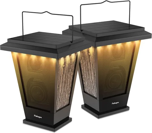 pohopa Altavoces Bluetooth Impermeables, Alimentados por Energía Solar, Paquete de 2, Sonido Estéreo Inalámbrico Verdadero de 20W, Emparejamiento