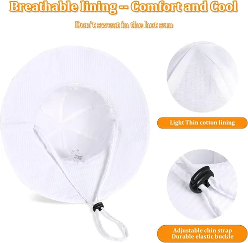 Miniatura 3 de Sombrero de sol para bebé niña con UPF 50+ sombrero de playa ajustable para exteriores con ala ancha