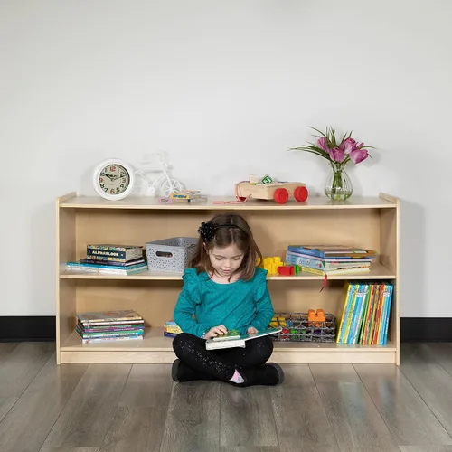 Miniatura 6 de Flash Furniture Hercules - Armario de madera de 2 secciones para el aula escolar para uso comercial o doméstico, seguro, diseño apto para niños, 24