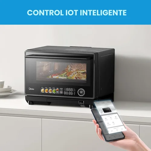 Miniatura 6 de Midea Horno de Microondas y Vapor 4 en 1 Multifuncional, Combo Freidora de Aire, Vaporera y Horno de Microondas, 32 Funciones Automáticas, Potencia