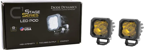 Miniatura 5 de Diode Dynamics SSC1 Luz LED deportiva estándar amarilla (par), inundación con retroiluminación ámbar
