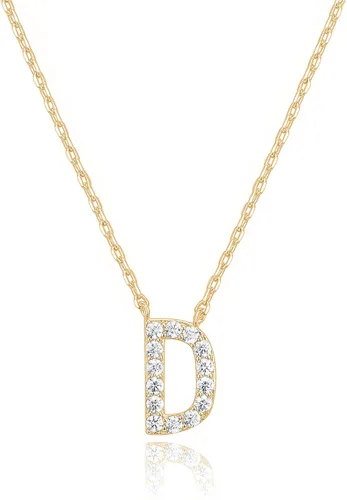 Miniatura 26 de PAVOI 14K White Gold Plated Cubic Zirconia Initial Necklace Letter Dainty Necklaces for Women