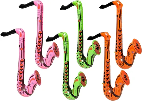 Colorido saxofón infla de 22 pulgadas (3 colores), instrumento musical inflable para juego simulado, concierto, jazz, sesión de fotos, cabina,