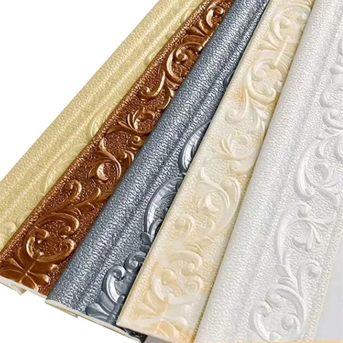 Miniatura 4 de Queenbox Borde de pared de 3 x 90 pulgadas con moldura floral 3D, papel tapiz adhesivo decorativo para pared, para bricolaje, hogar, habitación
