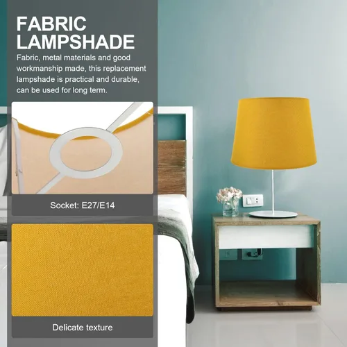 Miniatura 7 de Pantalla de lámpara de mesa Pantalla Pantalla para piso Tela colgante Plataforma Amarillo Escritorio